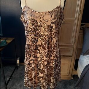 Junior size L Rose Gold & lined, worn once